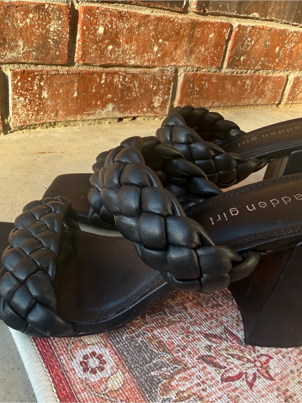 Madden Girl Black Braided Block Heels